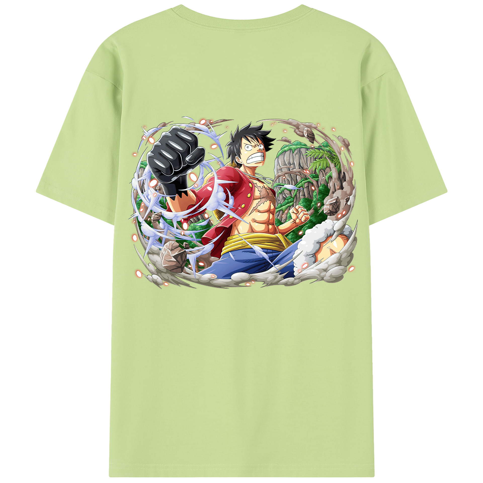 ワンピース モンキー・D・ルフィ ONE PIECE Monkey D. Luffy 綿100％半袖Tシャツ（背面プリント）